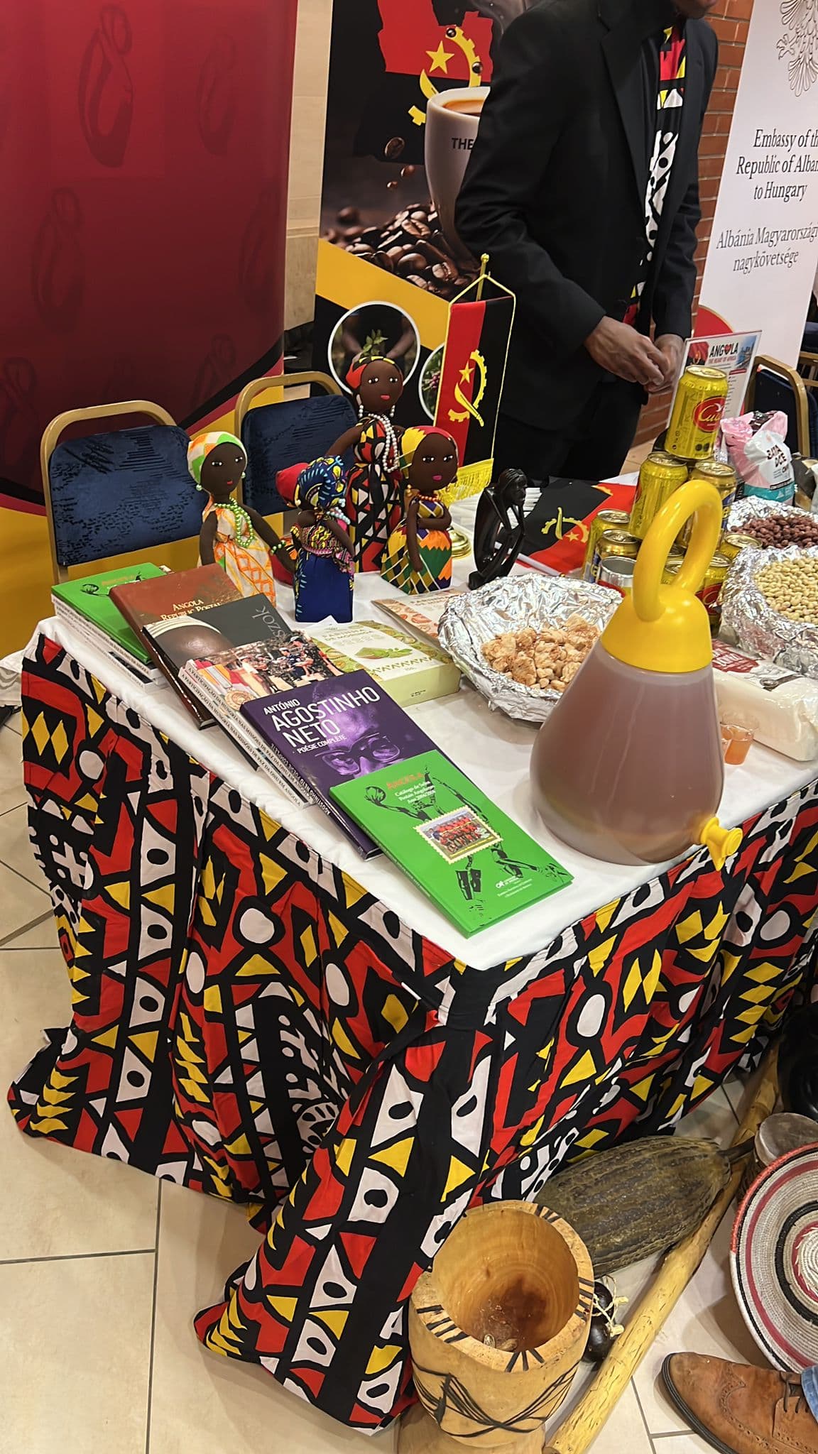 Angolan cultural and craft display at a bilateral event